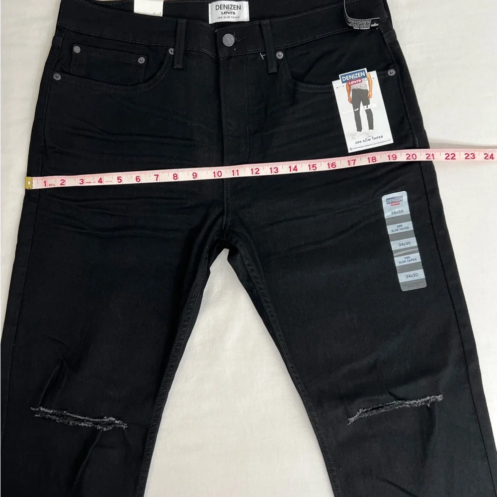 DENIZEN From Levi's 286 Taper Jeans Men's Black Denim Slim Fit Size 34X30